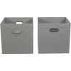 Household Essentials 2 Pack Open Storage Bins with Dual Handles, 13 x 12 x 13, Teafog