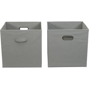 Household Essentials 2 Pack Open Storage Bins with Dual Handles, 13 x 12 x 13, Teafog