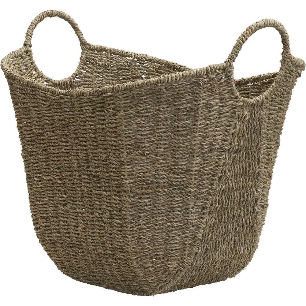 image:imageHousehold Essentials Natural Paper Rope Basket with Handles Natural Woven Woven Storage Basket Great for Decoration or OrganizationNatural Seagrass