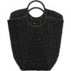 Household Essentials Natural Paper Rope Basket with Handles, Natural Woven Woven Storage Basket, Great for Decoration or Organization(Black Paper Rope)