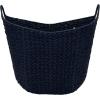 Household Essentials Natural Paper Rope Basket with Handles, Natural Woven Woven Storage Basket, Great for Decoration or Organization(Blue Paper Rope)