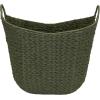 Household Essentials Natural Paper Rope Basket with Handles, Natural Woven Woven Storage Basket, Great for Decoration or Organization(Green Paper Rope)