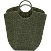 Household Essentials Natural Paper Rope Basket with Handles, Natural Woven Woven Storage Basket, Great for Decoration or Organization(Green Paper Rope)