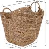 Household Essentials Natural Paper Rope Basket with Handles, Natural Woven Woven Storage Basket, Great for Decoration or Organization(Natural Hyacinth)