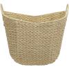 Household Essentials Natural Paper Rope Basket with Handles, Natural Woven Woven Storage Basket, Great for Decoration or Organization(White Paper Rope)
