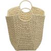 Household Essentials Natural Paper Rope Basket with Handles, Natural Woven Woven Storage Basket, Great for Decoration or Organization(White Paper Rope)