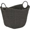 Household Essentials Natural Paper Rope Basket with Handles, Natural Woven Woven Storage Basket, Great for Decoration or Organization(Grey Paper Rope)