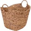 Household Essentials Natural Paper Rope Basket with Handles, Natural Woven Woven Storage Basket, Great for Decoration or Organization(Natural Hyacinth)