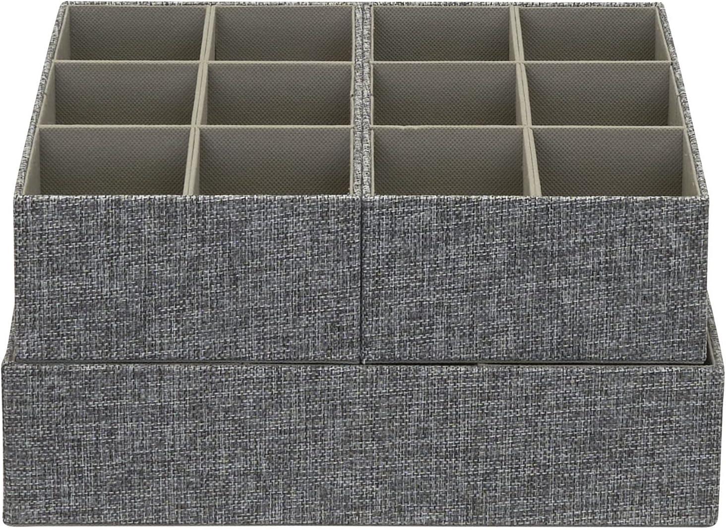 image:imageHousehold Essentials 3 Piece Drawer Organizers Starter Set BlackGraphite