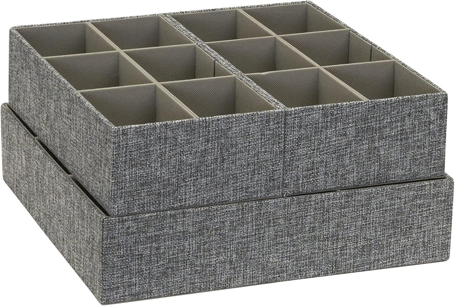image:imageHousehold Essentials 3 Piece Drawer Organizers Starter Set BlackGraphite