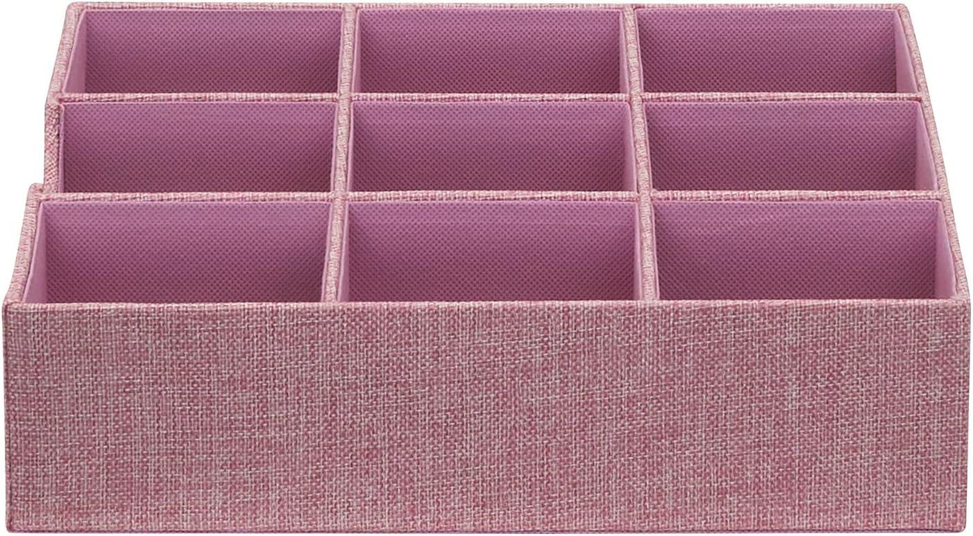 image:imageHousehold Essentials Pink 9 Section Deep Drawer Organizer Boxes for Storage 2pc Set