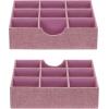 Household Essentials Pink 9 Section Deep Drawer Organizer Boxes for Storage | 2pc Set