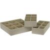 Household Essentials 3 Piece Drawer Organizers Starter Set, Black(Cream)