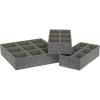 Household Essentials 3 Piece Drawer Organizers Starter Set, Black(Graphite)