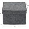 Household Essentials Medium Fabric Storage Bins with Lids, Graphite, Set of 2(Graphite)