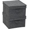Household Essentials Medium Fabric Storage Bins with Lids, Graphite, Set of 2(Graphite)