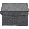 Household Essentials Medium Fabric Storage Bins with Lids, Graphite, Set of 2(Graphite)