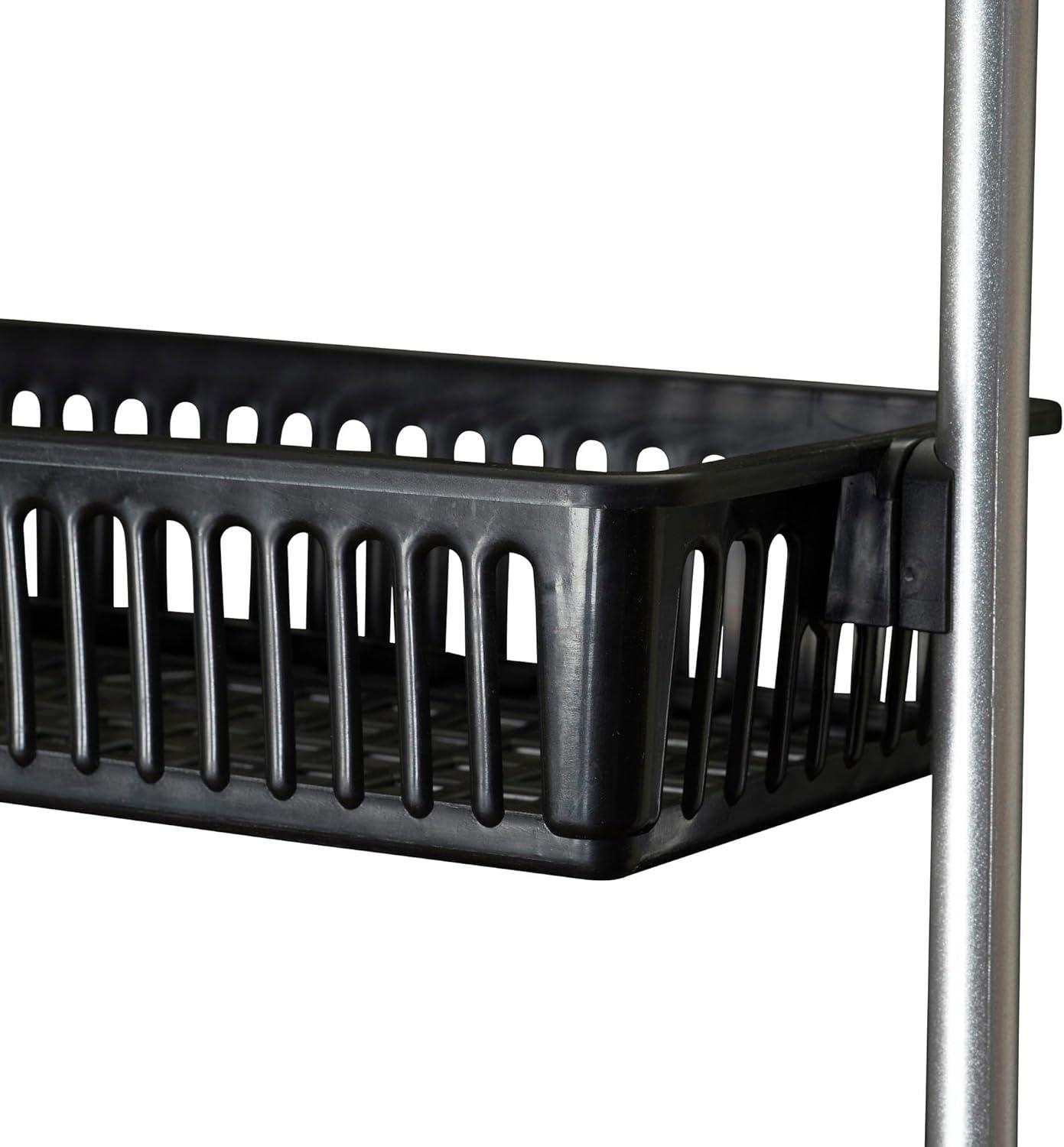 image:imageHousehold Essentials Over the Door Storage Rack 6 Basket Door Organizer Great for Use in Pantry as Spice Rack GrayBlack