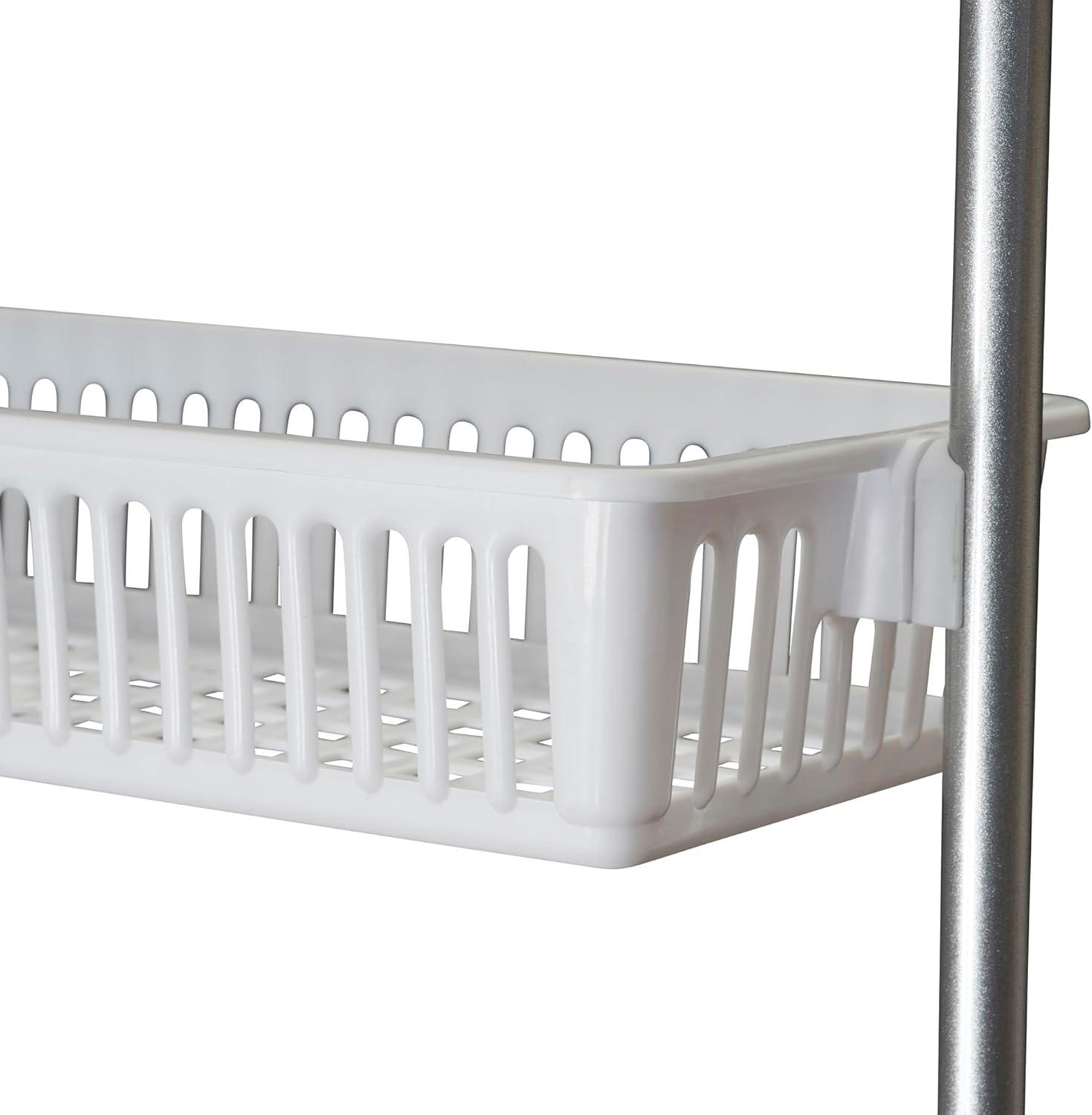 image:imageHousehold Essentials Over the Door Storage Rack 6 Basket Door Organizer Great for Use in Pantry as Spice Rack GrayWhite