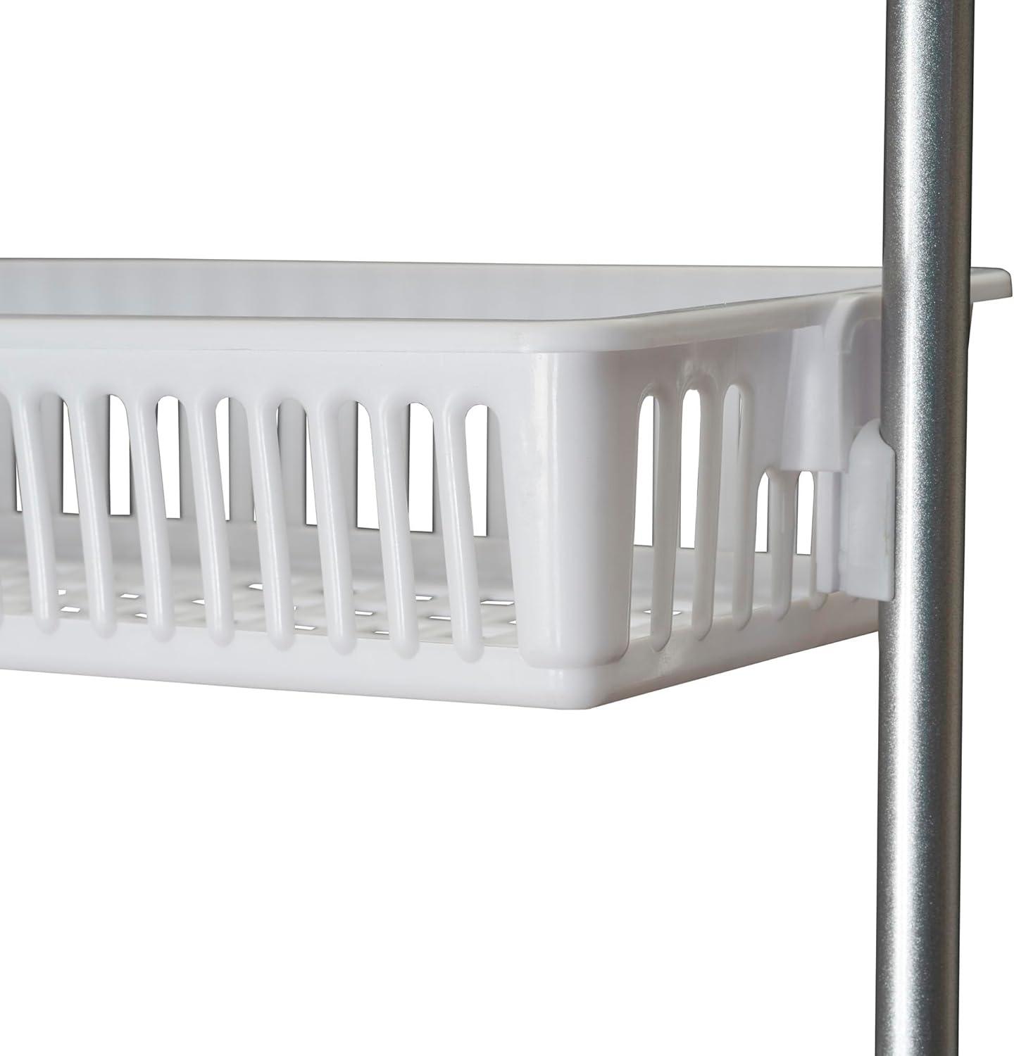 image:imageHousehold Essentials Over the Door Storage Rack 6 Basket Door Organizer Great for Use in Pantry as Spice Rack GrayWhite