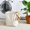 Household Essentials Krush Rectangular Laundry Bag with Handles, Tan Chevron Large(Tan Chevron)