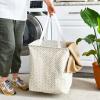 Household Essentials Krush Rectangular Laundry Bag with Handles, Tan Chevron Large(Tan Chevron)
