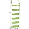 Household Essentials Over the Door Storage Rack, 6 Basket Door Organizer, Great for Use in Pantry as Spice Rack, Gray(Lime)