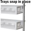 Household Essentials Over the Door Storage Rack, 6 Basket Door Organizer, Great for Use in Pantry as Spice Rack, Gray(White)