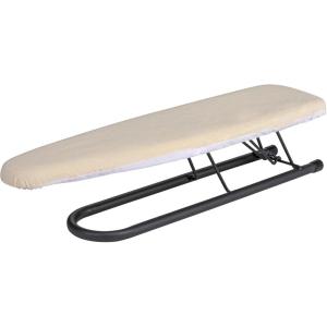 Household Essentials Basic Sleeve Mini Ironing Board | Natural Cover and White Finish | 4.5″ x 20″ Ironing Surface(Natural/Matte Black)