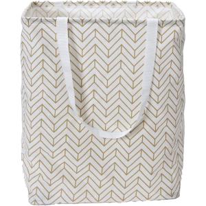 Household Essentials Krush Rectangular Laundry Bag with Handles, Tan Chevron Large(Tan Chevron)